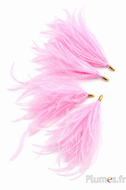Hanger struisvogel - 9-12 cm - roos